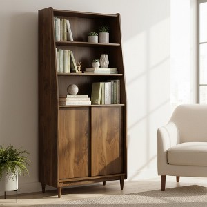Homy Casa 29.9" Bookcase for Living Room or Home Office, Brown - 1 of 4