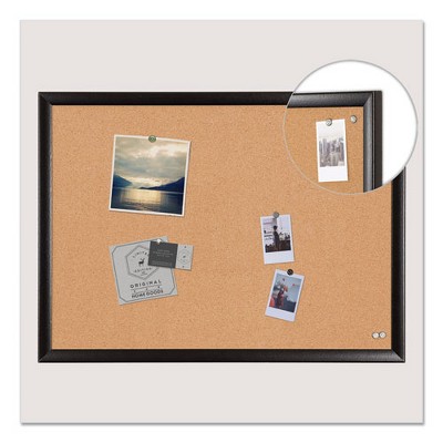 Modern Black Wood Frame Cork Bulletin Board 23 x 17