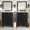 NicBex 24/30/36/48/72" Vintage Style Bathroom Vanity with Ceramic Sink,Matte Black Storage Cabinet for Bathroom,4"Faucet Hole(Faucet Not Included) - 2 of 4