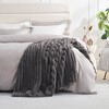 Amelie Home Soft Faux Fur Throw Blanket, Faux Rabbit Fur Striped Throw Blanket - 3 of 4