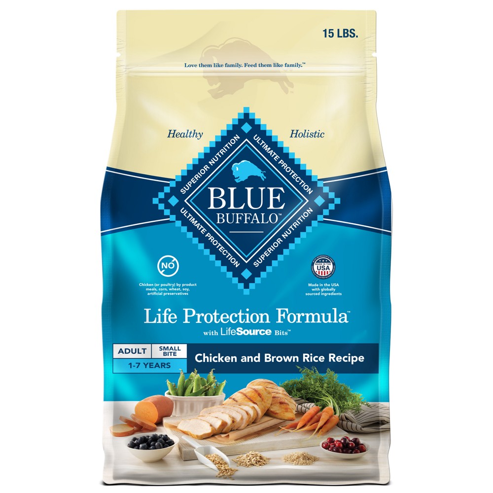 Photos - Dog Food Blue Buffalo Life Protection Small Bite Chicken & Brown Rice Recipe Adult 