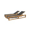 PAGED Patio Chaise Lounge Wooden Adjustable Recliner with Armrests Modern Lounge Chair for Garden, Poolside - 3 of 4