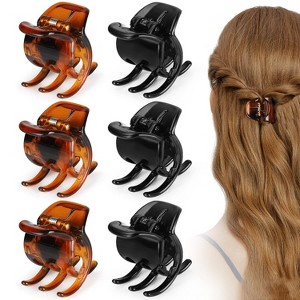 6 Pieces Hair Claw Clips, Morhom 1.3 Inch Jaw Clips for Thick or Medium Hair - 1 of 4