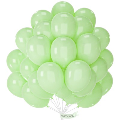 PartyWoo Balloons Mint Green Pastel Light 12 Inch 50 pcs