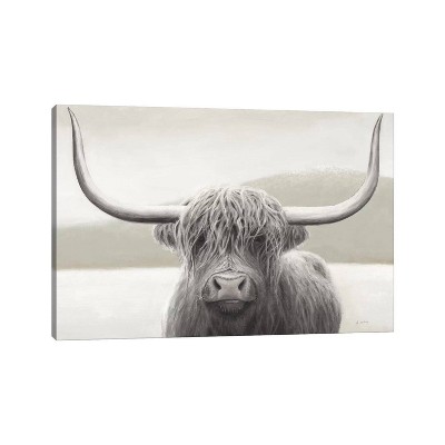 iCanvas Highland Cow Neutral by James Wiens Canvas Print Wall Art