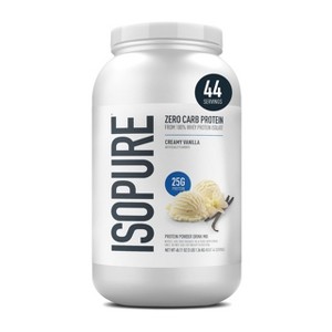 Isopure Zero Carb 100% Pure Whey Isolate Protein Powder, Lactose Free, Gluten Free, Vitamins, Creamy Vanilla, 25g Protein Per Serving, 44 Servings - 1 of 4