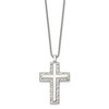 Chisel Stainless Steel Polished and Textured Cross Pendant on a 24" Box Chain Necklace - 3 of 4