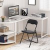 4 Pcs Folding Chairs, Portable Metal Foldable Chairs  with Cushion for Outdoor & Indoor, with Non-Slip Feet Pads Stackable Chairs, White - 3 of 4