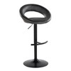 Adjustable Faux Leather Contemporary/Glam Swivel Bar Stool with Circular Seat and Metal Footrest for Home Bar or Kitchen (Set of 2) - 2 of 4