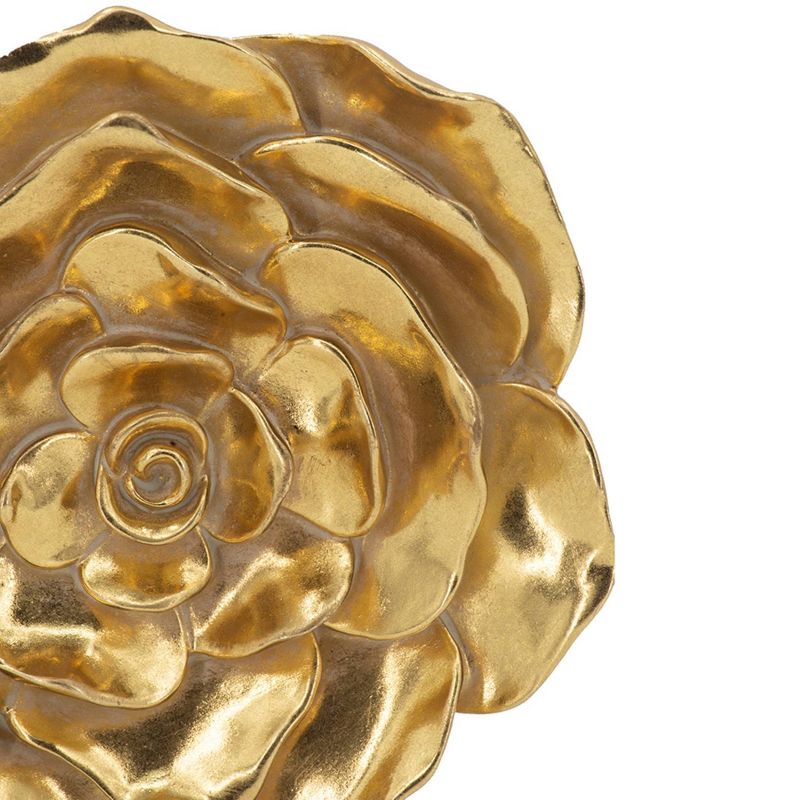 Set of 2 Floral Rose Wall Accents Gold - A&#38;B Home, 5 of 13