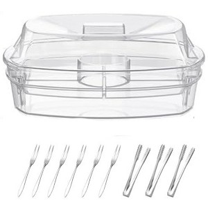 Aoibox 3-Tier Chilled Serving Platter with Lid, Ice Tray for Parties, Includes Stainless Steel Utensils, Perfect for Fruits, Veggies, and Appetizers - 1 of 4
