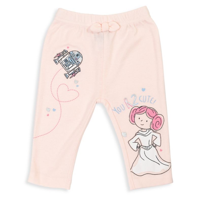 Star Wars Princess Leia R2-D2 Baby Girls 2 Pack Pants Newborn to Infant, 2 of 8