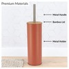 Evideco French Home Goods Metal Toilet Brush and Holder Set With Bamboo Lid - 3 of 4