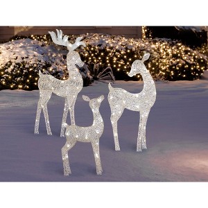 Gemmy 4 Foot Christmas Reindeer Family Flat-tastic Light Up Lawn Decoration - 1 of 2