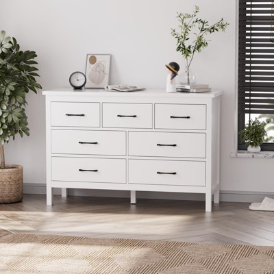 ORRD 7-Drawer Dresser, Storage Cabinet with Metal Handles, Modern Chest for Bedroom & Living Room