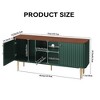 ChicFurnit Decorative Storage Cabinet Mid Century Modern TV Stand with Fluted Doors for Living Room, Green, 60.00"*19.30"*5.50" - 3 of 4