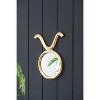 Vynxaria 13"x16" Gold Round Wall Mirror - Modern Decorative Accent with Horn Design - 2 of 4