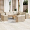 vidaXL Patio Sofa Set with Cushions Outdoor Furniture 14 Piece Poly Rattan - Beige and Cream - 2 of 4