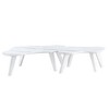 NicBex 1PC/2PCS Modern Cloud-Shaped Coffee Table,Marble-Look Side Table with Solid Wood Legs,Center Table for Living Room,Bedroom,Dining Room,White - 2 of 4