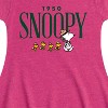 Girls' - Peanuts - 1950's Camper Snoopy Fit & Flair Cap Sleeve Dress - 2 of 3