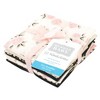 Hudson Baby Infant Girl Flannel Cotton Washcloths, Neutral Pink Floral 12 Pack, One Size - 2 of 4