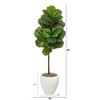 Nearly Natural 52-in Fiddle Leaf Artificial Tree in White Planter - 2 of 4