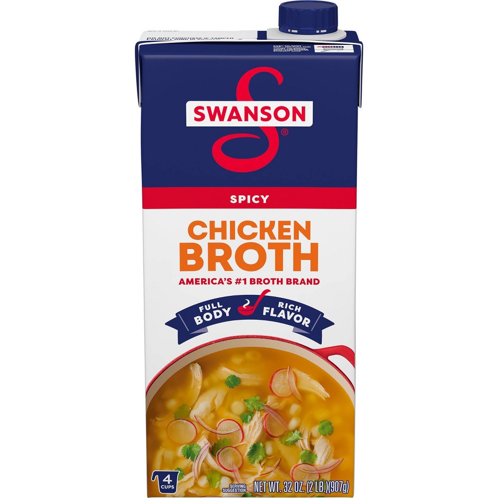 Swanson Gluten Free 100% Natural Spicy Chicken Broth - 32oz