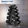 Rubber Hex Dumbbell Set with A-Frame Rack (160lb/200lb) - 5-30lb Pair Dumbbells for Home Gym, Non-Slip Grip, Solid Cast Iron & Rubber Coated - 3 of 4