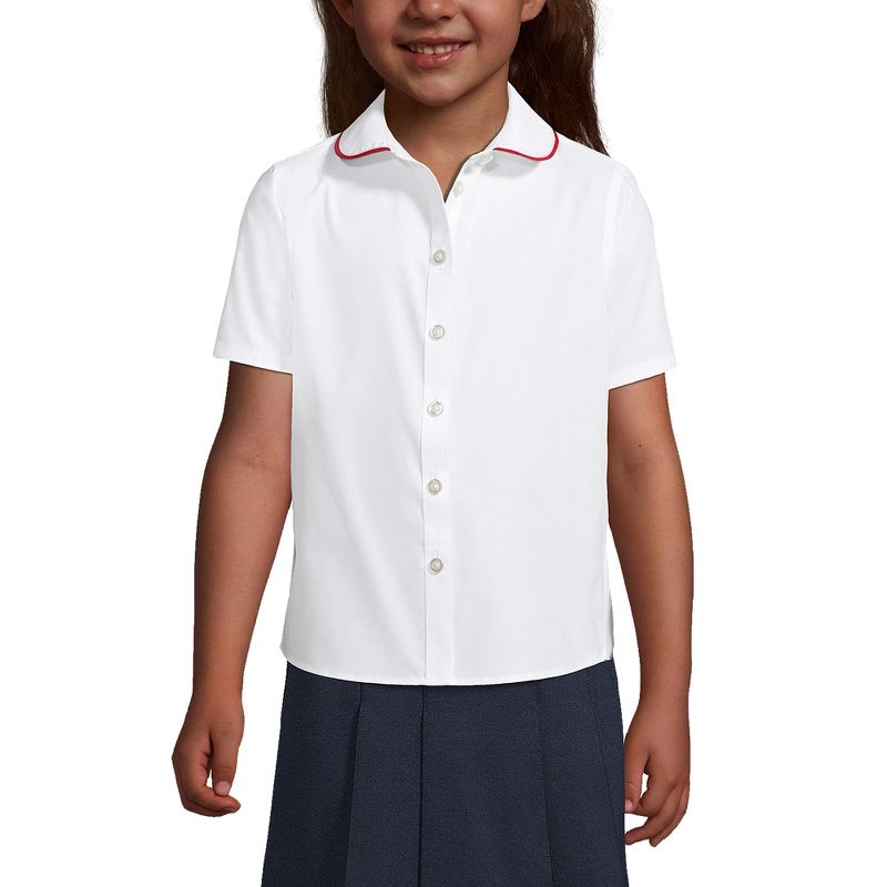 Lands' End School Uniform Kids Piped Peter Pan Collar Broadcloth Shirt, 3 of 6