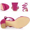 Perphy Women's Open Toe Lace Up Tie Up Lightly Padded Chunky Heeled Sandals - 3 of 3