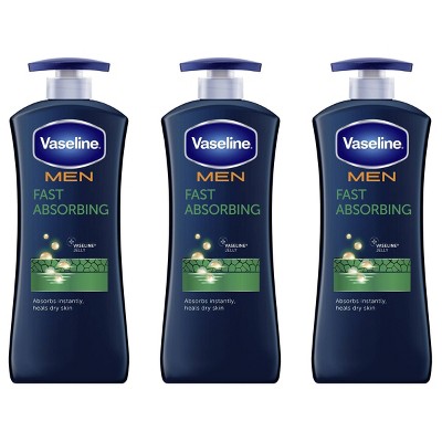 Vaseline Intensive Care Men's Fast Absorbing Hand and Body Lotion - 20.3 fl oz/3pk