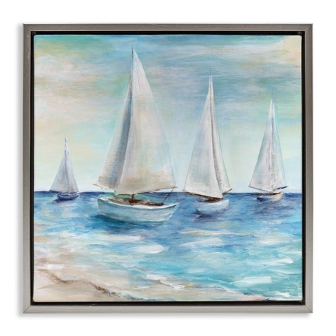 Stupell Industries Sailboats Floating Peacefully, 18" x 18" - image 1 of 4