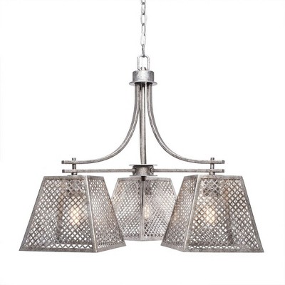 Toltec Lighting Corbello 3 - Light Chandelier in  Aged Silver