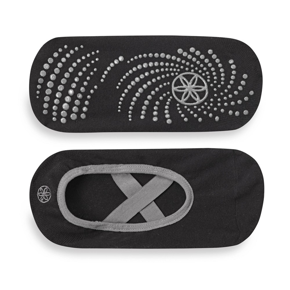 Gaiam Yoga Barre Socks - Black: Non-Slip Grip, Small/Medium Size