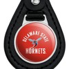 Delaware State University Hornets Logo Black Leather Keychain - 3 of 4