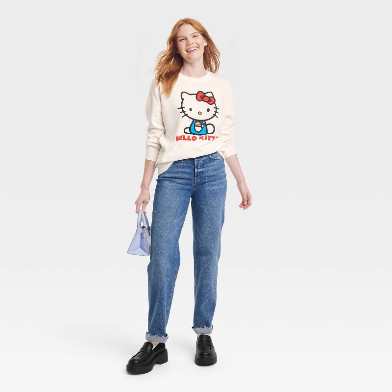Women's Hello Kitty Cozy Graphic Sweatshirt - White, 3 of 10