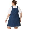 Agnes Orinda Women's Plus Size Denim Overall Zipper Frayed Adjustable Strap Suspender Dresses - 4 of 4