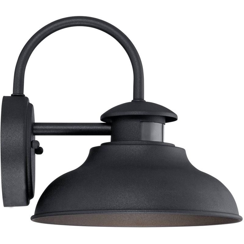 John Timberland Midland Industrial Outdoor Wall Light Fixture Black Motion Sensor Dusk to Dawn 9" for Post Exterior Barn Deck House Porch Yard Patio, 5 of 7