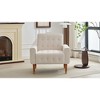 33.75" Accent Chair with Soft Fabric, Comfortable Armrests and Gold-Finished Solid Wood Legs - 3 of 4