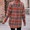 Womens Button Down Flannel Shirts Oversized Long Sleeve Plaid Shackets Business Casual Blouse Top - 4 of 4