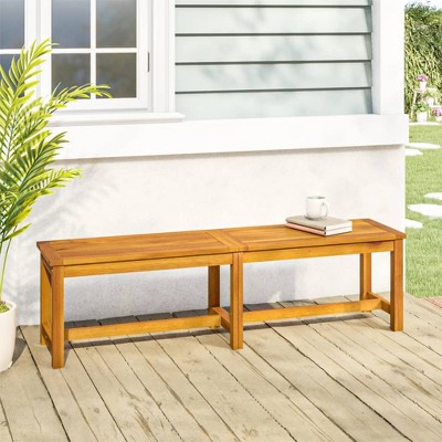 vidaXL Patio Bench 59.1 in.x13.8 in.x17.7 in. Solid Wood Acacia