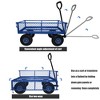 SKRAN Garden Cart Wagon - 300 lbs Capacity Heavy-Duty Steel Mesh Utility Cart with Removable Sides, All-Terrain Wheels & Pull Handle - 4 of 4