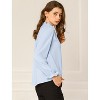 INSPIRE CHIC Women's Button Down Ruffle Collar Long Sleeve Chiffon Shirt - 4 of 4