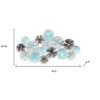 HomeRoots 24" X 44" Aqua Charcoal And Silver Abstract Metal Round Discs Hanging Dimensional Sculpture - 3 of 4