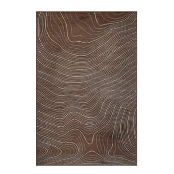 Contemporary Modern Abstract Wood Grain Indoor Area Rug