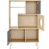 LAOTIES Modern Cat Tree Bookshelf with Storage,Furniture-Style Cat Tower,Hidden Cat Cabinet,Multi-Purpose Organizer for Home - 4 of 4
