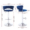 NicBex Swivel Velvet Bar Stools Set of 2,Adjustable Counter Height Bar Stools,Bar Chairs with Chrome Footrest and Base,Barstools for Cafe,Bar - 3 of 4