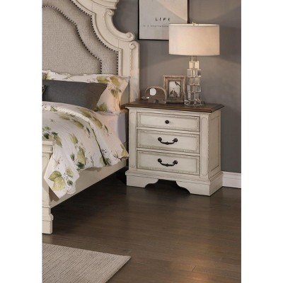 NicBex Nightstand with Drawers, Side Table with Hanging Pulls and Finish Top,Classic Bedside Table for Bedroom,Living Room