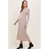 Pinkblush Beige Ribbed Long Sleeve Maternity Sweater Midi Dress - 3 of 4