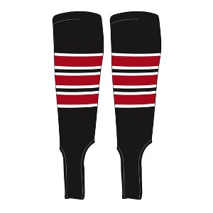 MK Socks Traditional Baseball Stirrups Pattern C-5 Black, White, Red - 1 of 2